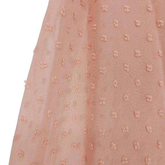 Time & Tru Swim Cover Up Wrap Skirt Sheer Pink Swiss Dot Tie Waist Sarong - Picture 2 of 6